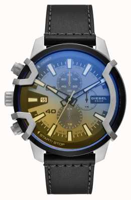 Diesel Men's GRIFFED Chronograph Watch Black Leather Strap DZ4584