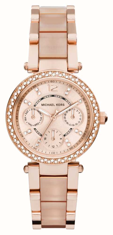 Michael Kors Women's Parker 33mm Pink And Rose-Gold Toned Watch