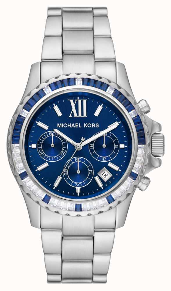 Michael kors silver on sale and blue watch