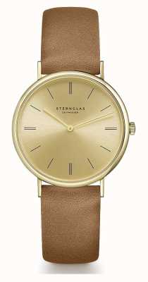 STERNGLAS Women's Sinja | Gold Dial | Brown Leather Strap S01-SJ12-KL07