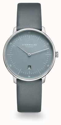 STERNGLAS Women's Naos XS | Flora Edition |  Blue Dial | Blue Leather Strap S01-NDF17-KL10