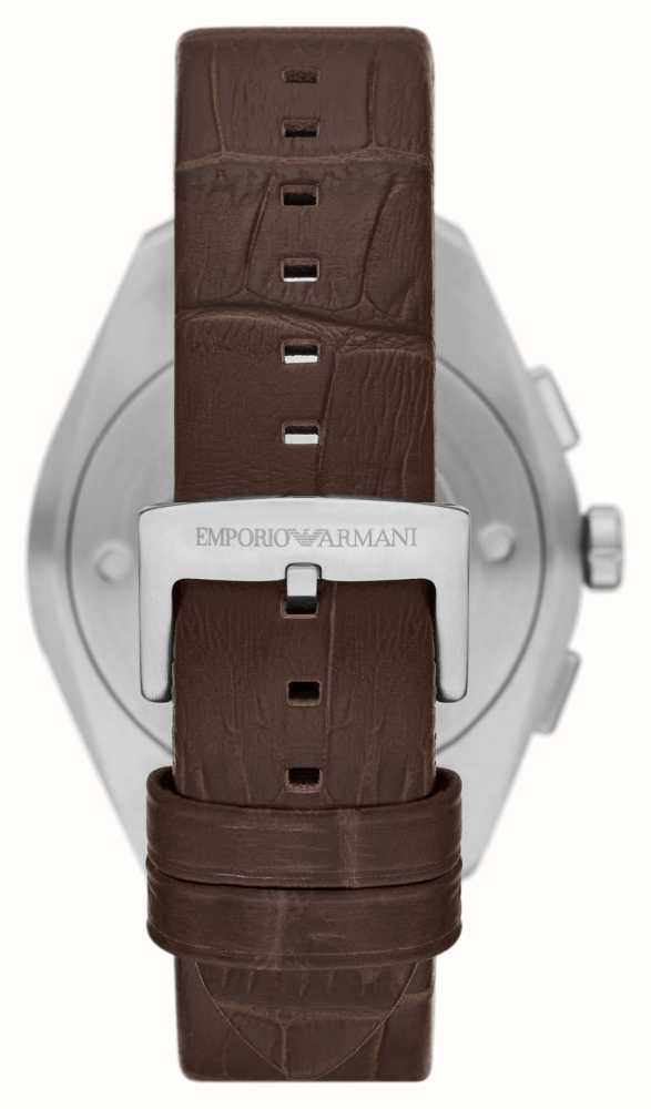 Watches™ - CAN Leather First Class Watch Brown Men\'s Emporio Brown Dial Strap Armani AR11482