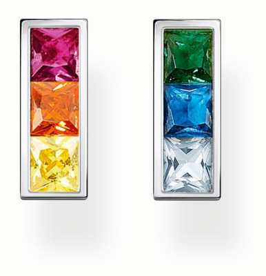 Thomas Sabo Rainbow Heritage | Sterling Silver | Rainbow Crystal | Stud Earrings H2250-477-7