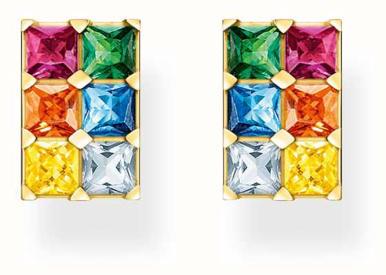 Thomas Sabo Rainbow Heritage | Gold Plated | Rainbow Crystal | Stud Earrings H2251-996-7