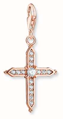 Thomas Sabo Sterling Silver | 18K Rose Gold Plated | Cross | Charm 1913-416-14