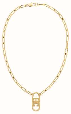 Tommy Hilfiger Gold Toned Monogram Chain Necklace 2780723