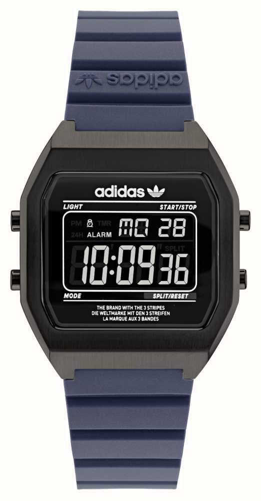 - | Watches™ First AOST22077 Adidas Blue Class TWO Black DIGITAL Strap Dial Silicone | CAN