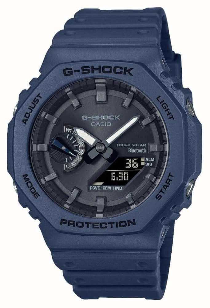 Casio Men's Bluetooth G-Shock Blue Solar Power Watch With Resin Strap  GA-B2100-2AER