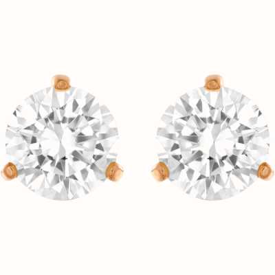 Swarovski Solitaire White Round Crystal Rose Gold Tone Stud Earrings 5112156