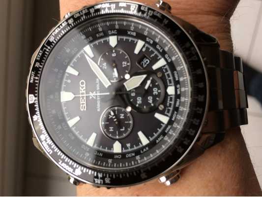 seiko prospex radio sync solar world time chronograph